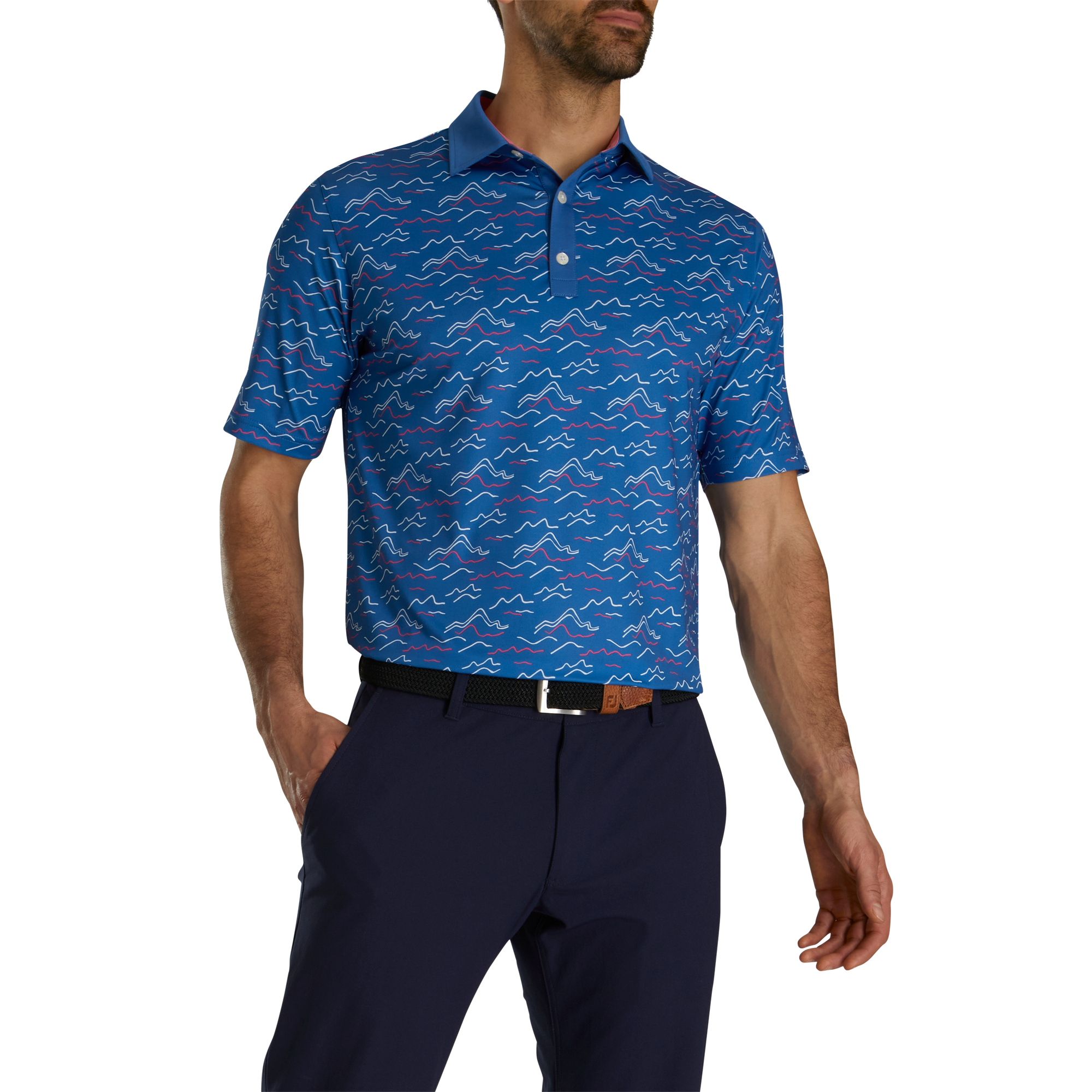 FootJoy Wave Print Lisle Self Collar Polo - Google SEO Result: FootJoy Wave Print Polo with Lisle Fabric and Self Collar