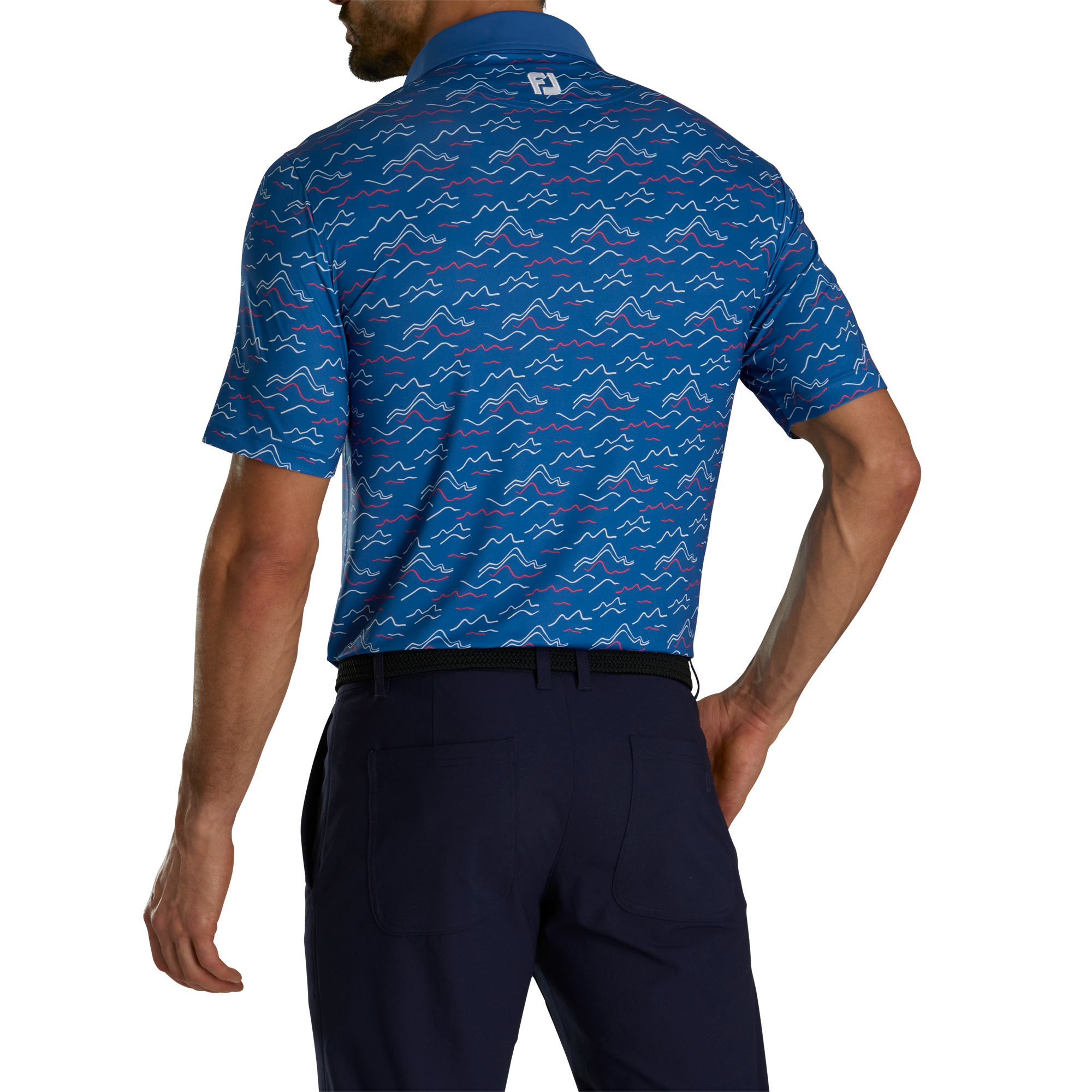 FootJoy Wave Print Lisle Self Collar Polo - Google SEO Result: FootJoy Wave Print Polo with Lisle Fabric and Self Collar