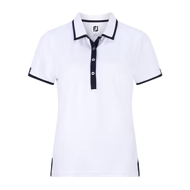 FootJoy Women's Stretch Pique Trim Solid Polo: Fashionable Ladies Golf Polo