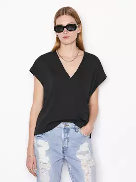 Frame - Black Le Mid Size V Neck ✓