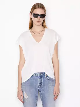 Frame V Neck Tee - Blanc