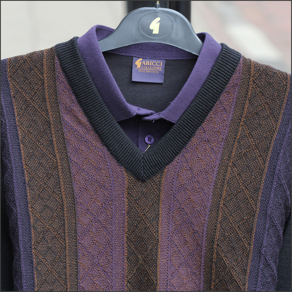 Gabicci X01 Purple/Tan Pattern Shirt