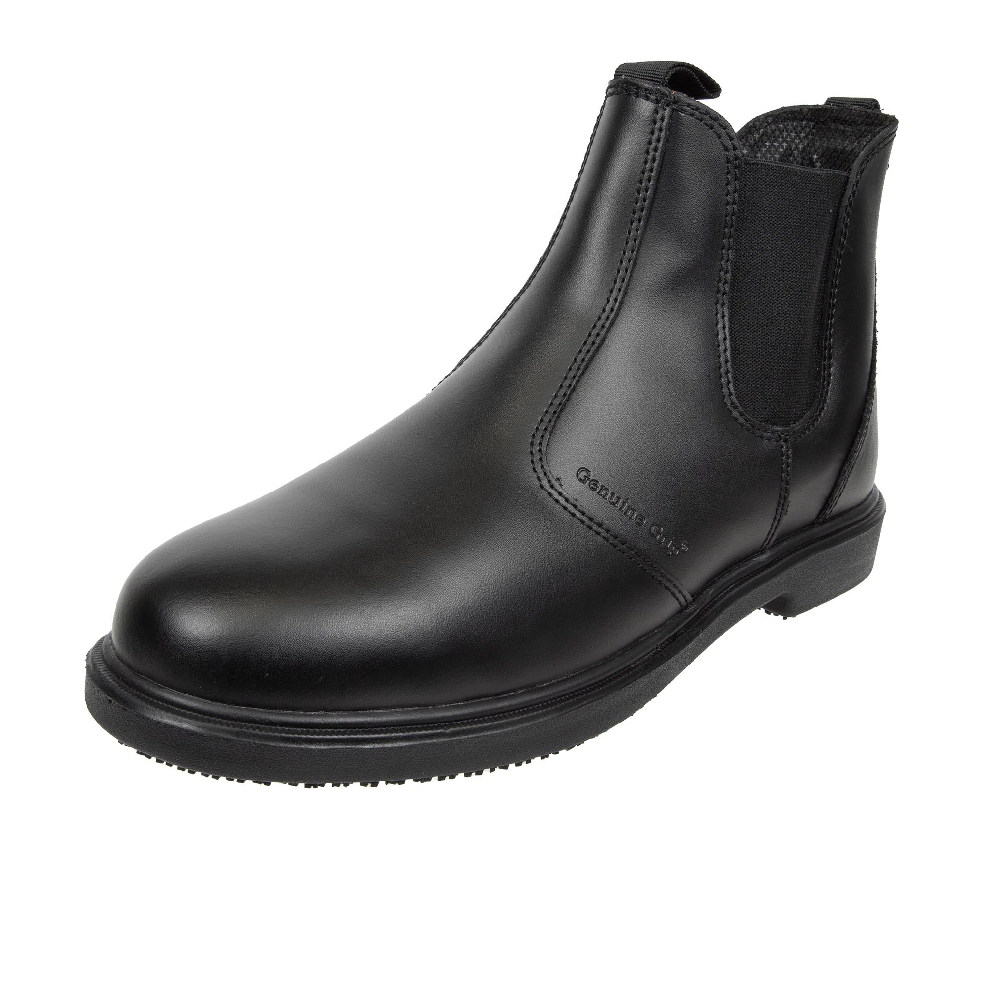 Genuine Grip Black Pull On Work Boots Soft Toe