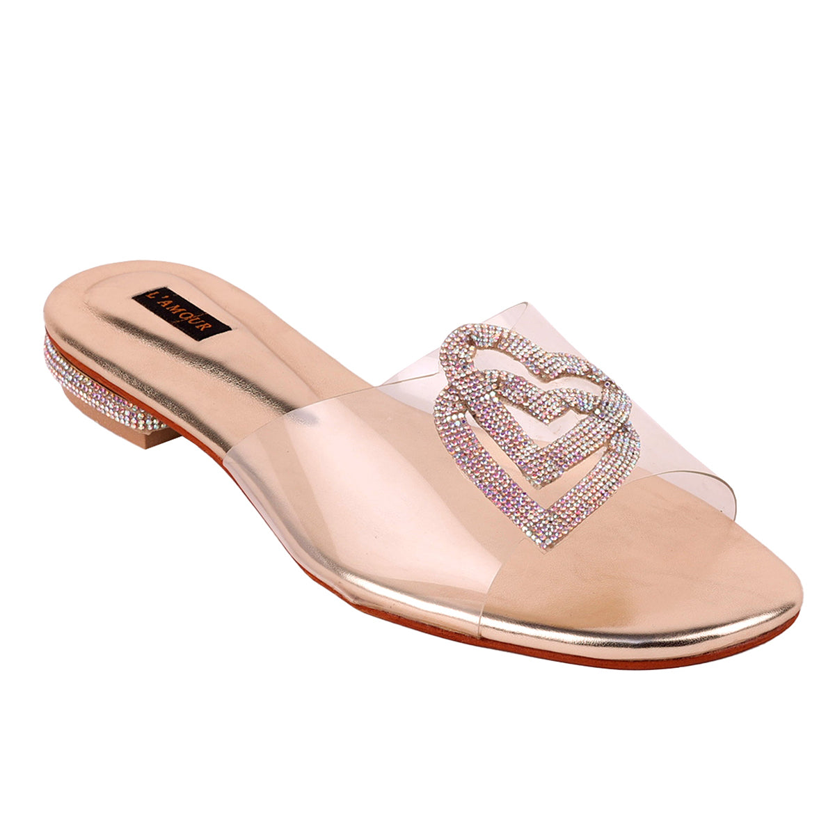 Gina Gold PVC flats - trendy, comfortable footwear with a touch of luxury