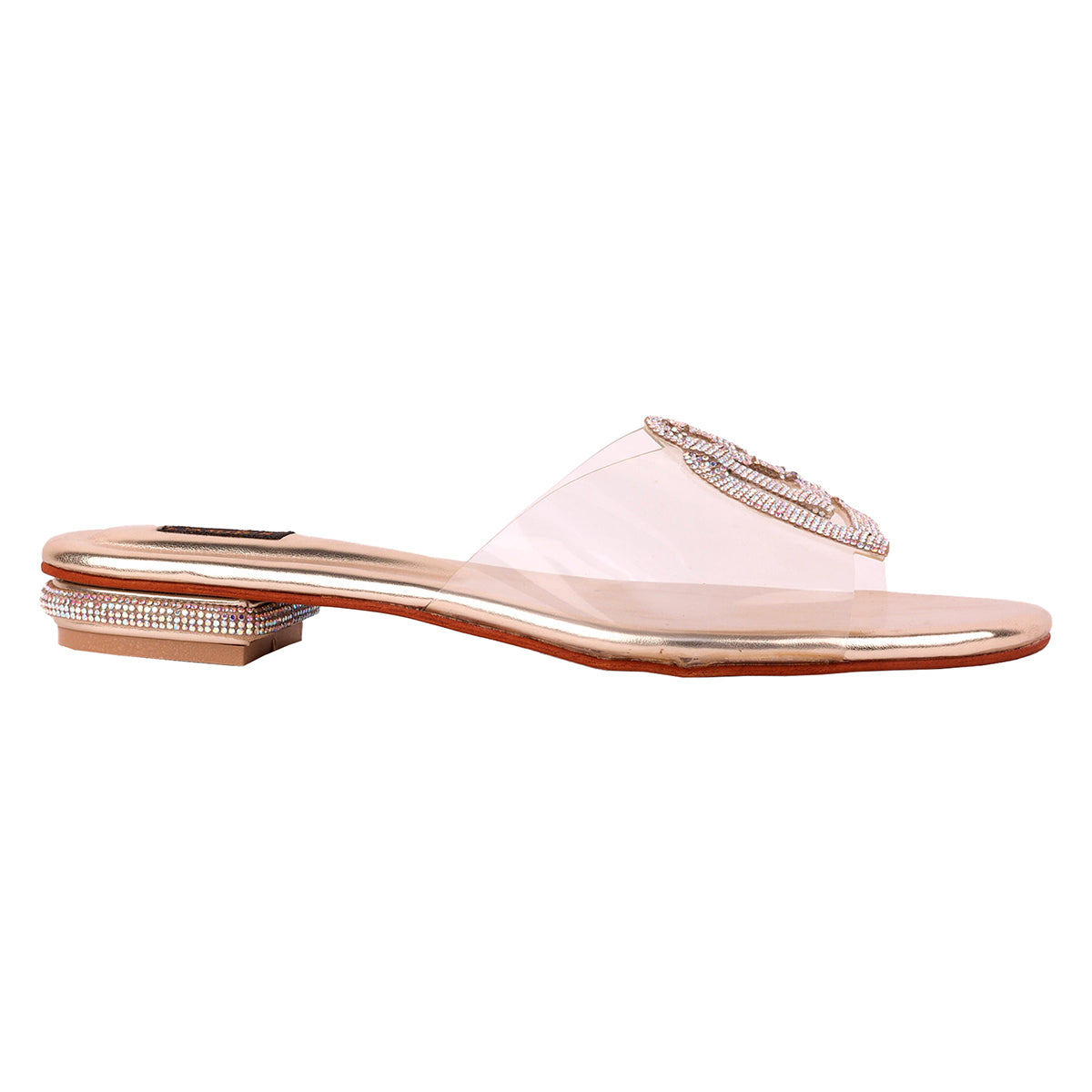 Gina Gold PVC flats - trendy, comfortable footwear with a touch of luxury