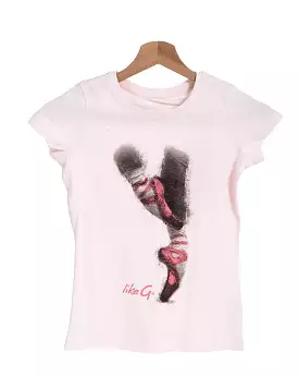 Girls Pink Slim Fit T-Shirt