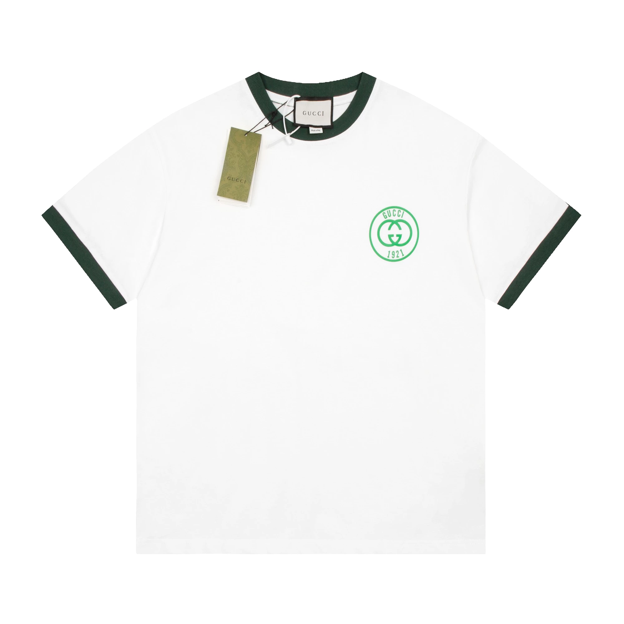 Gucci 23ss summer series white color matching short-sleeved T-shirt, available on 6.14.