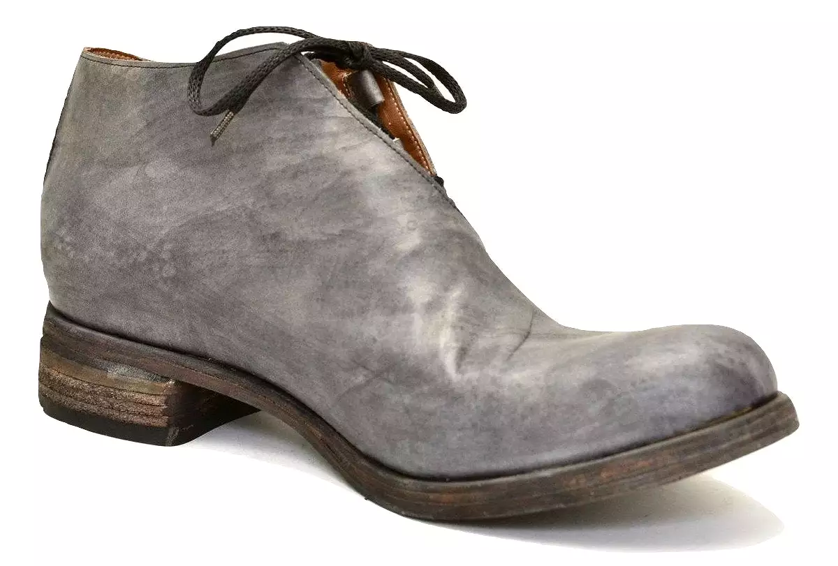 Half boot - grey stain - calf suede.