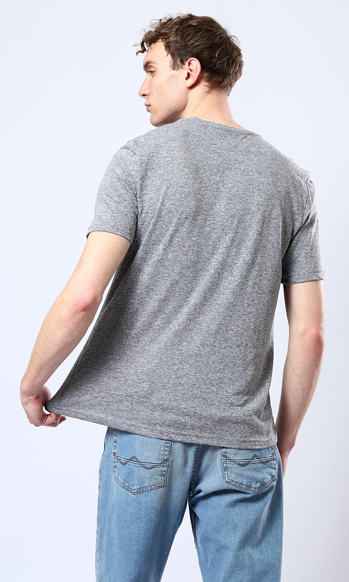 Heather Grey Printed Tee - Lightweight, O179366