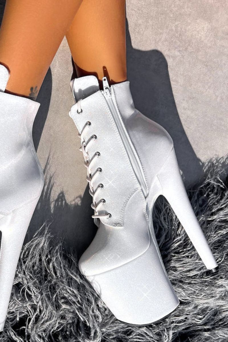 Hella Heels 8 Ankle Boots - Snow Kween