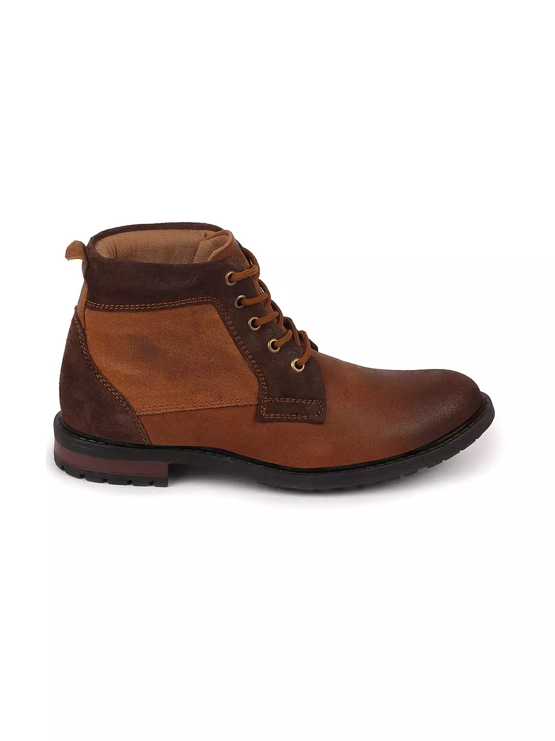 High ankle leather boots, lace-up boots, tan men's boots