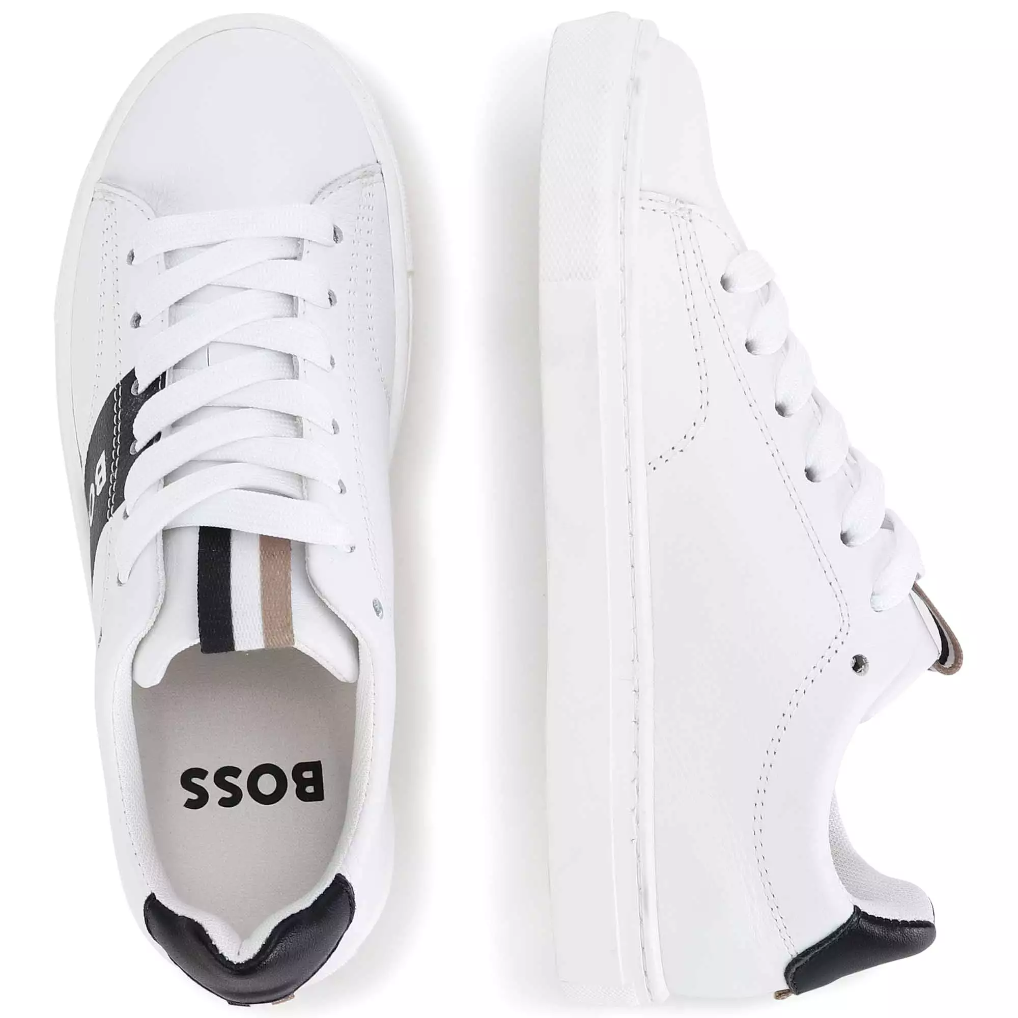 Hugo Boss Boys White Leather Sneakers J29317-10B