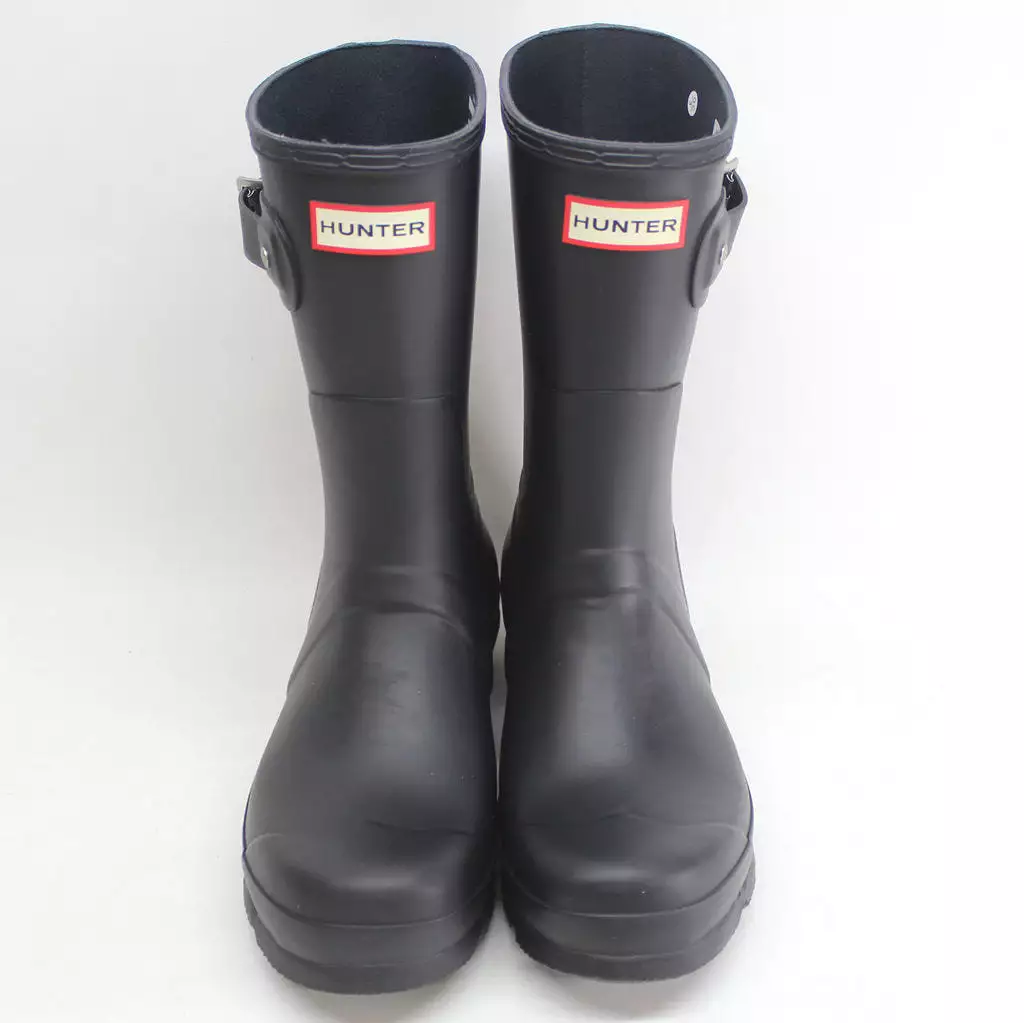 Hunter Original Short Casual Pull-On Buckle Wellington Rubber Boots - UK 8