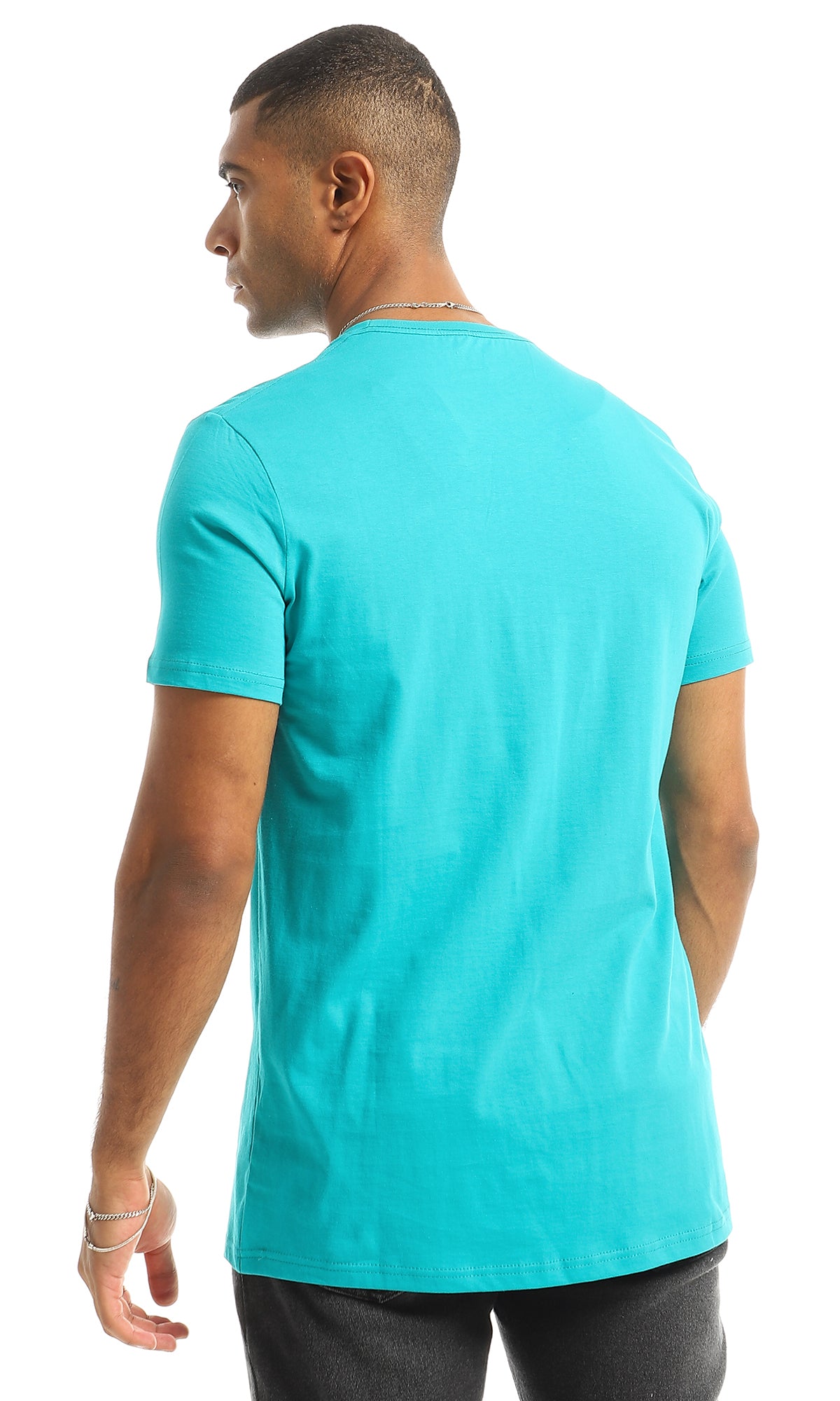 Hustle Dark Turquoise Tee with Chest Print