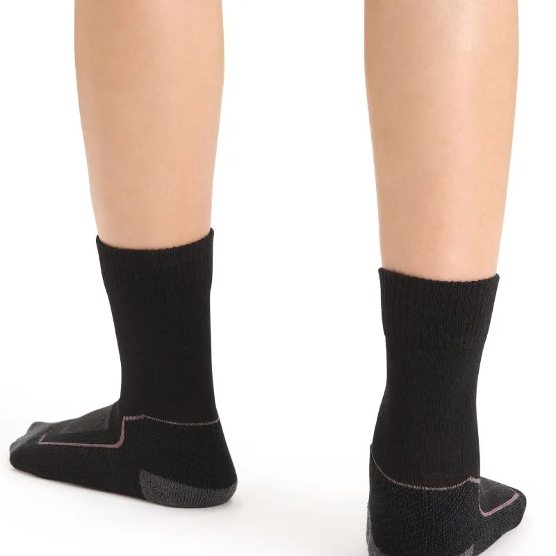 Icebreaker Women's Hike+ Light Crew Socks - Black Purple