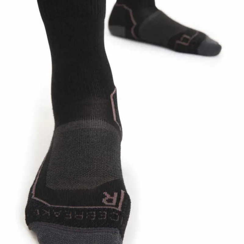 Icebreaker Women's Hike+ Light Crew Socks - Black Purple