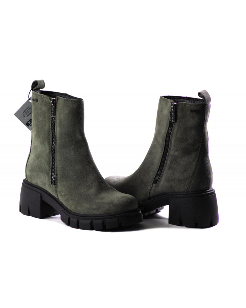 IGI & Co Moss Green Suede Chunky Outside Zip Ladies Boot - SALE