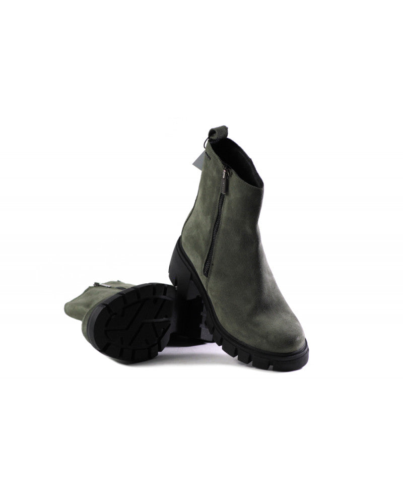 IGI & Co Moss Green Suede Chunky Outside Zip Ladies Boot - SALE