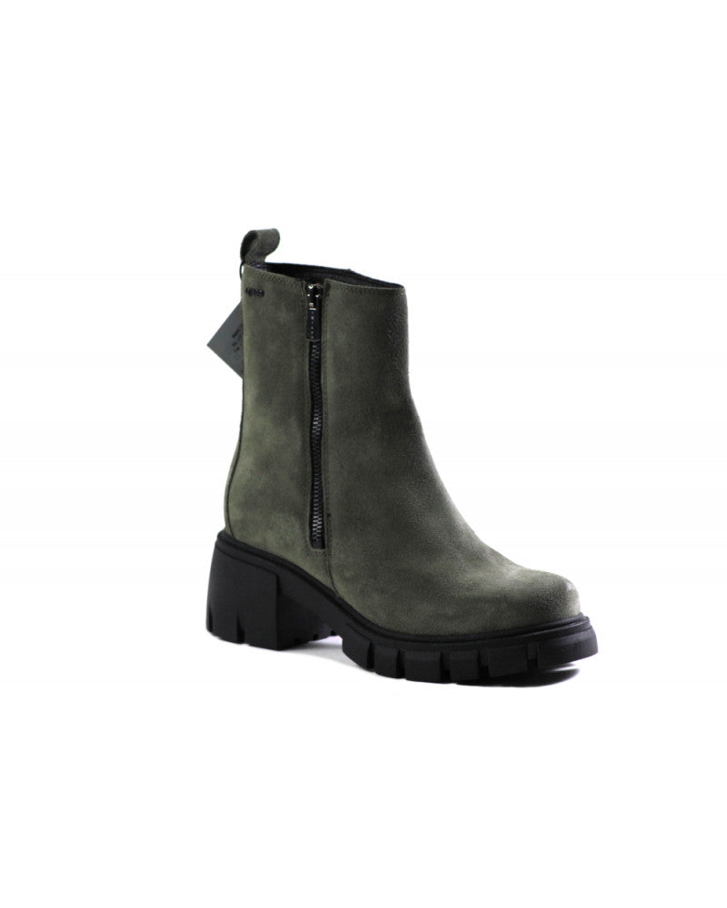 IGI & Co Moss Green Suede Chunky Outside Zip Ladies Boot - SALE