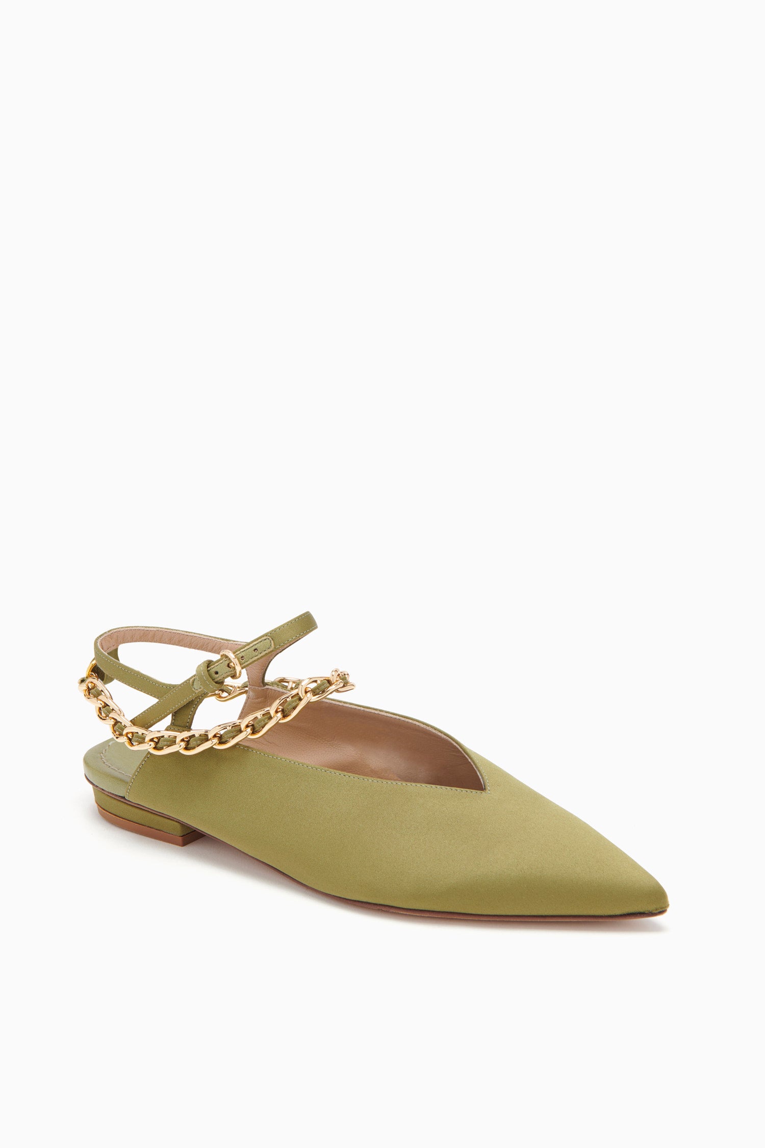 Iman Olive Pointed Flats