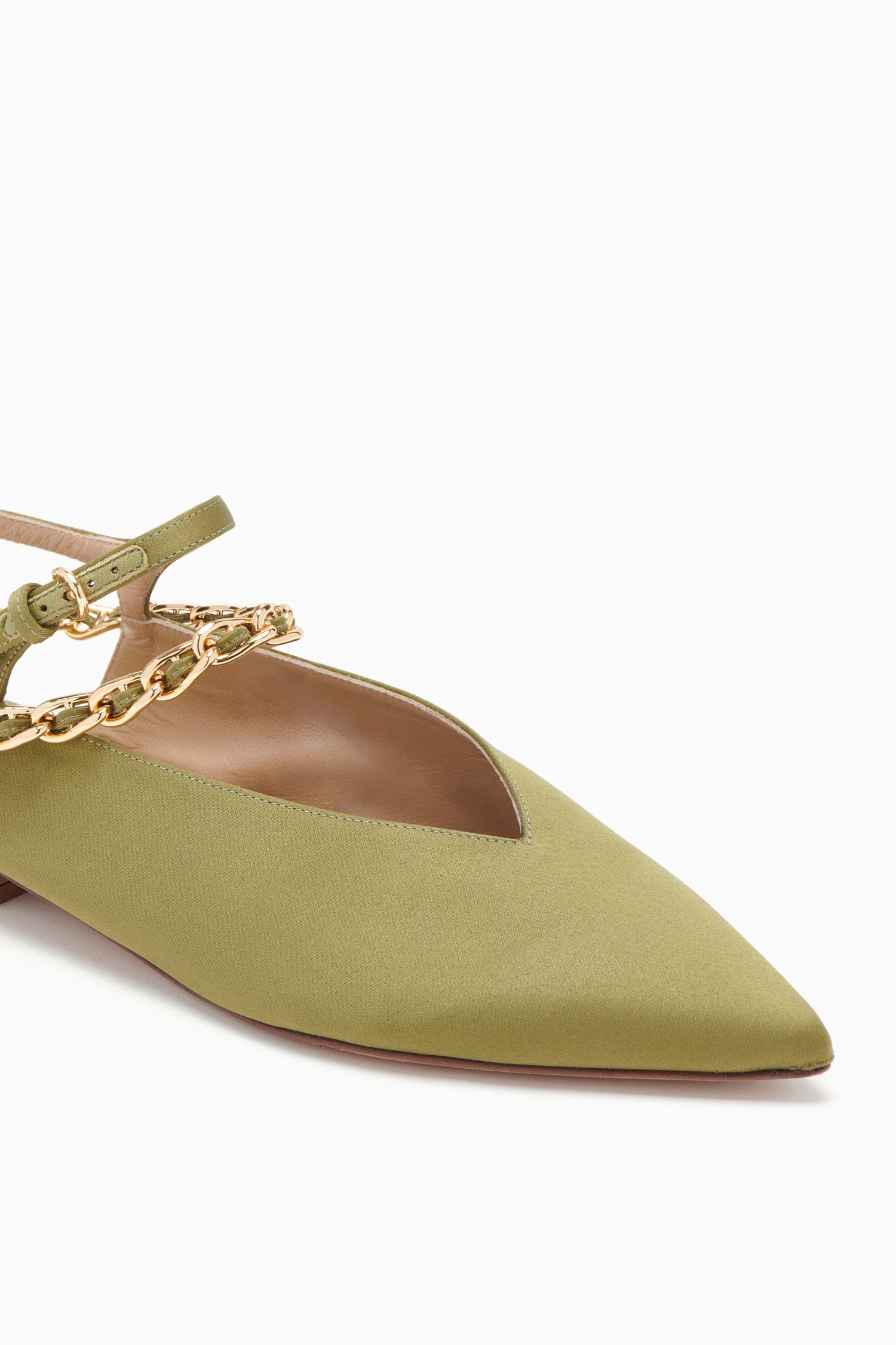 Iman Olive Pointed Flats