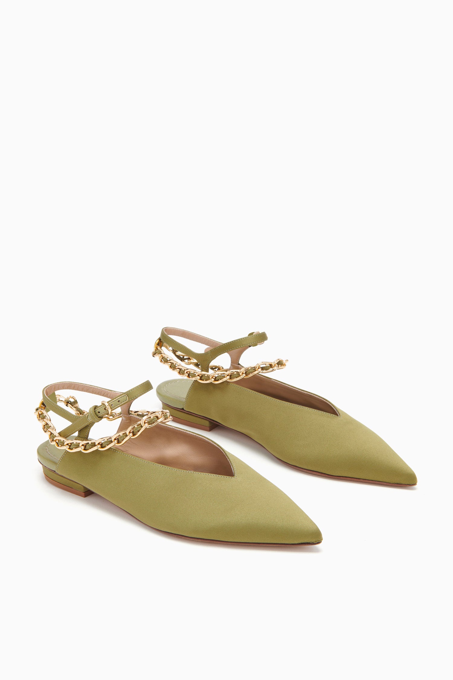 Iman Olive Pointed Flats