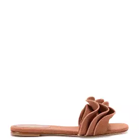 Ivy Caramel Raffia Mule Flat Shoe