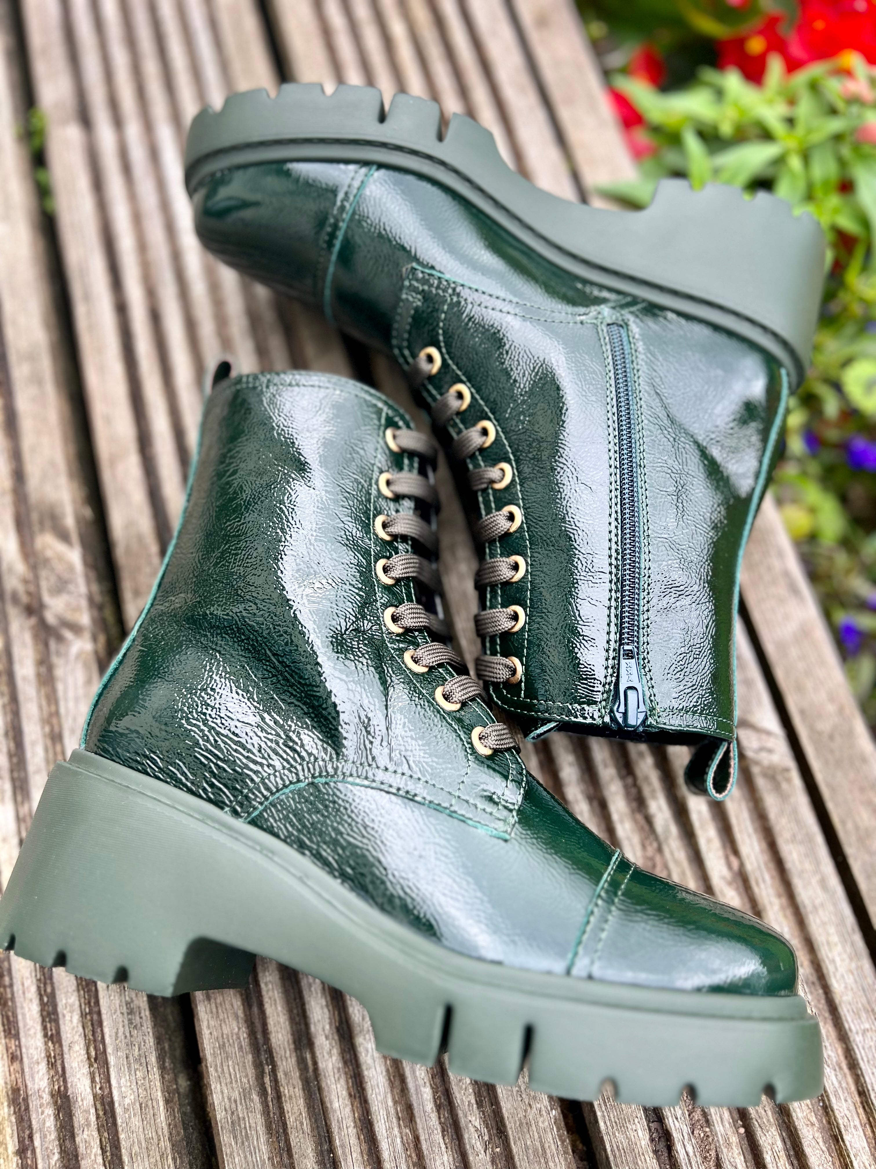 Juliet Green Biker Boots