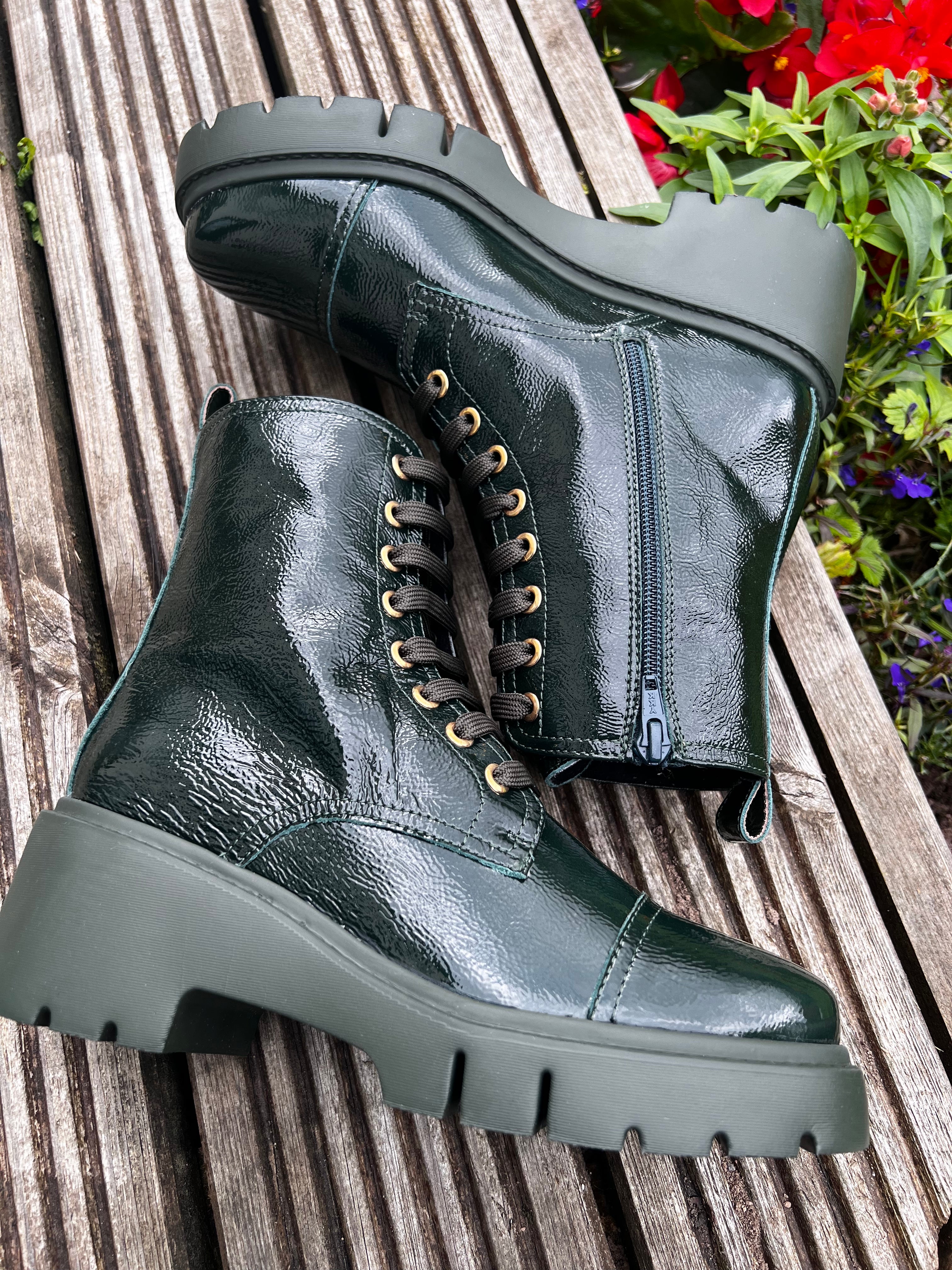 Juliet Green Biker Boots