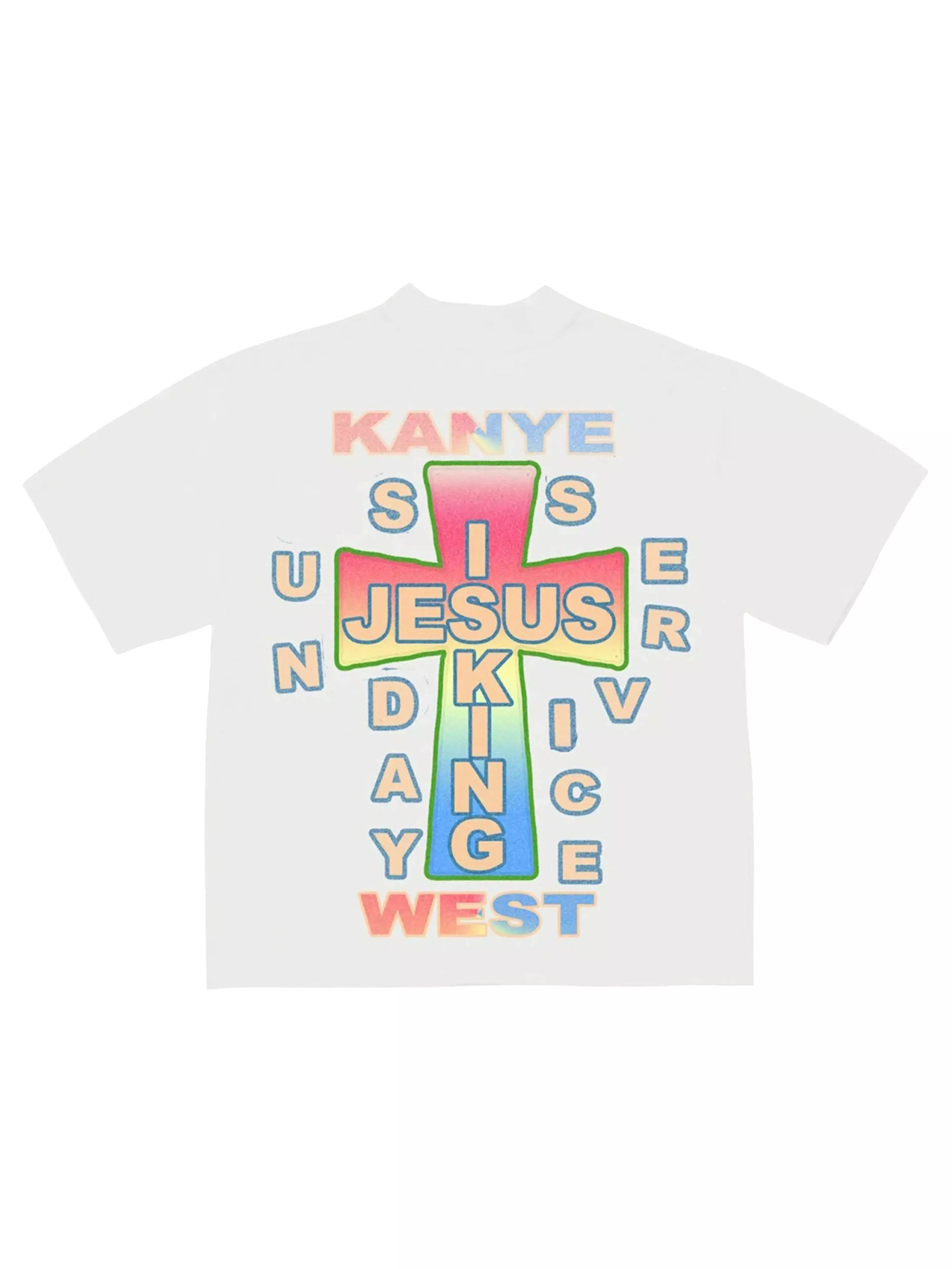 Kanye West Jesus Is King Cross T-shirt in White