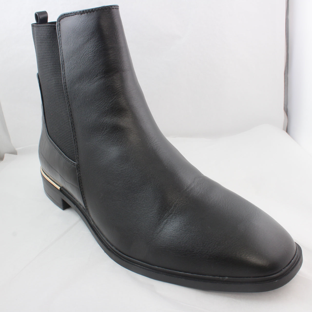 Ladies Office Anya Black Metal Clip Chelsea Boots