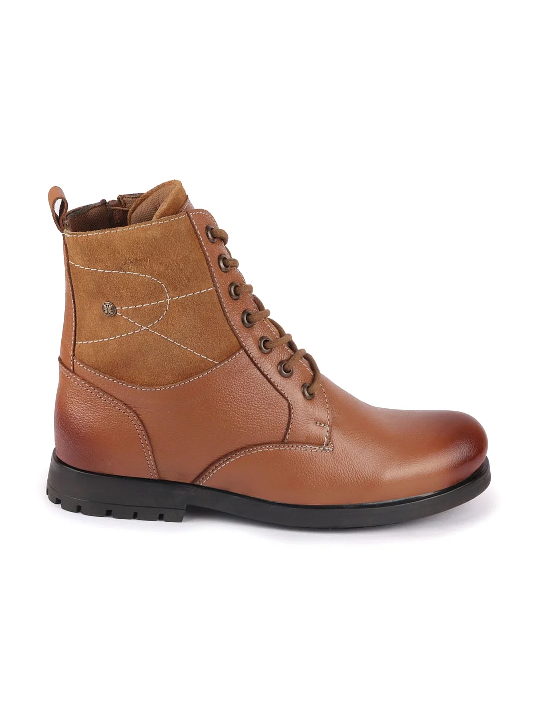 Leather Lace Up High Top Boots for Men