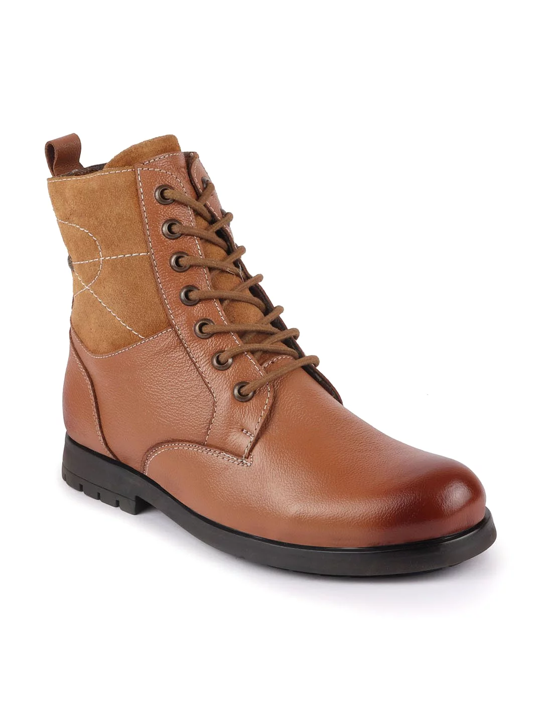 Leather Lace Up High Top Boots for Men