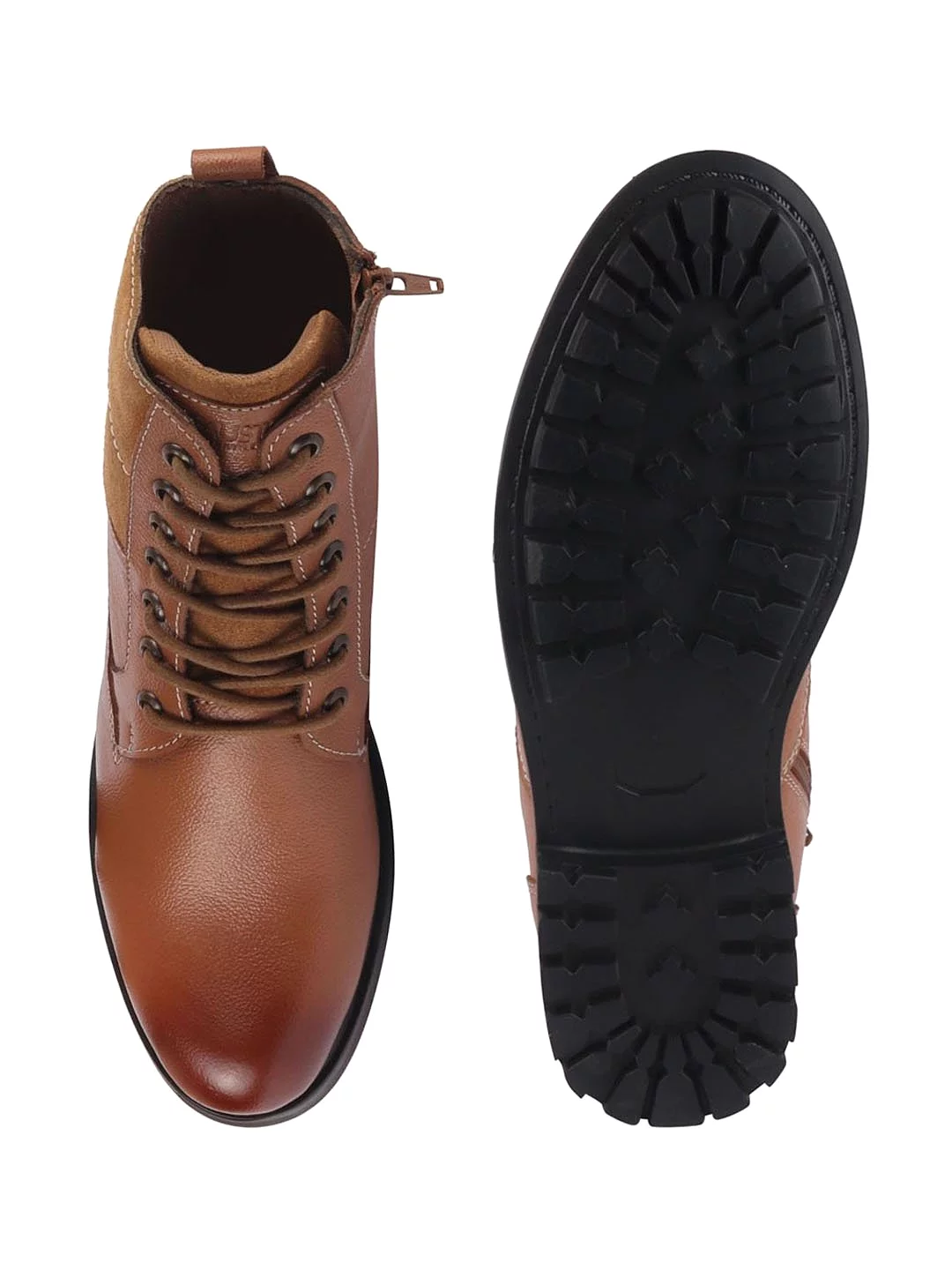 Leather Lace Up High Top Boots for Men