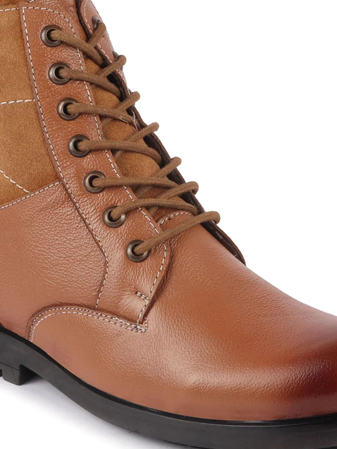 Leather Lace Up High Top Boots for Men