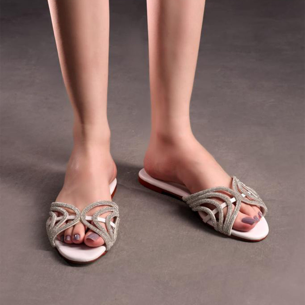 Leena White Flats | Affordable Women's Footwear | Shop Now