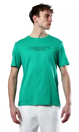 Light Green Cotton Summer Tee - O179022 - Positive Vibes Stylish Apparel