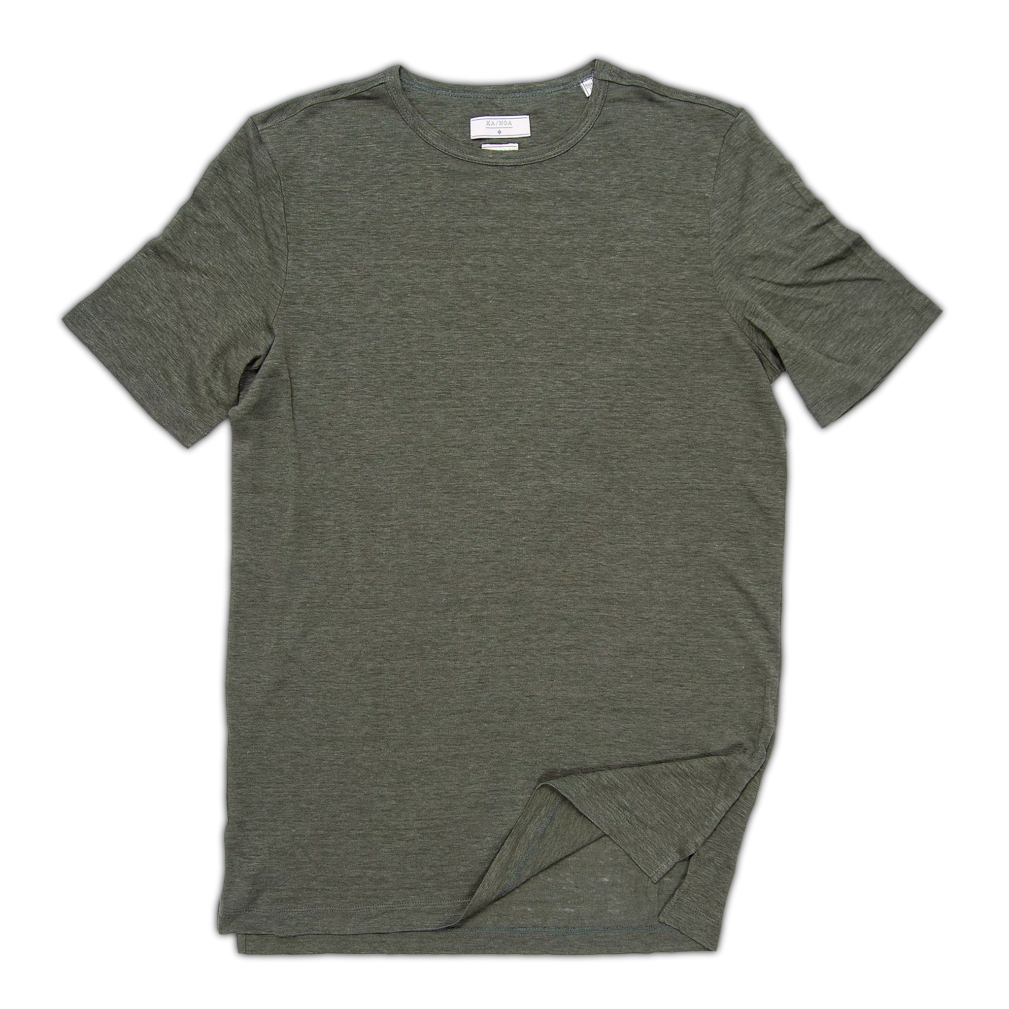 Light linen jersey smile short-sleeved t-shirt in foliage green - Shop now!