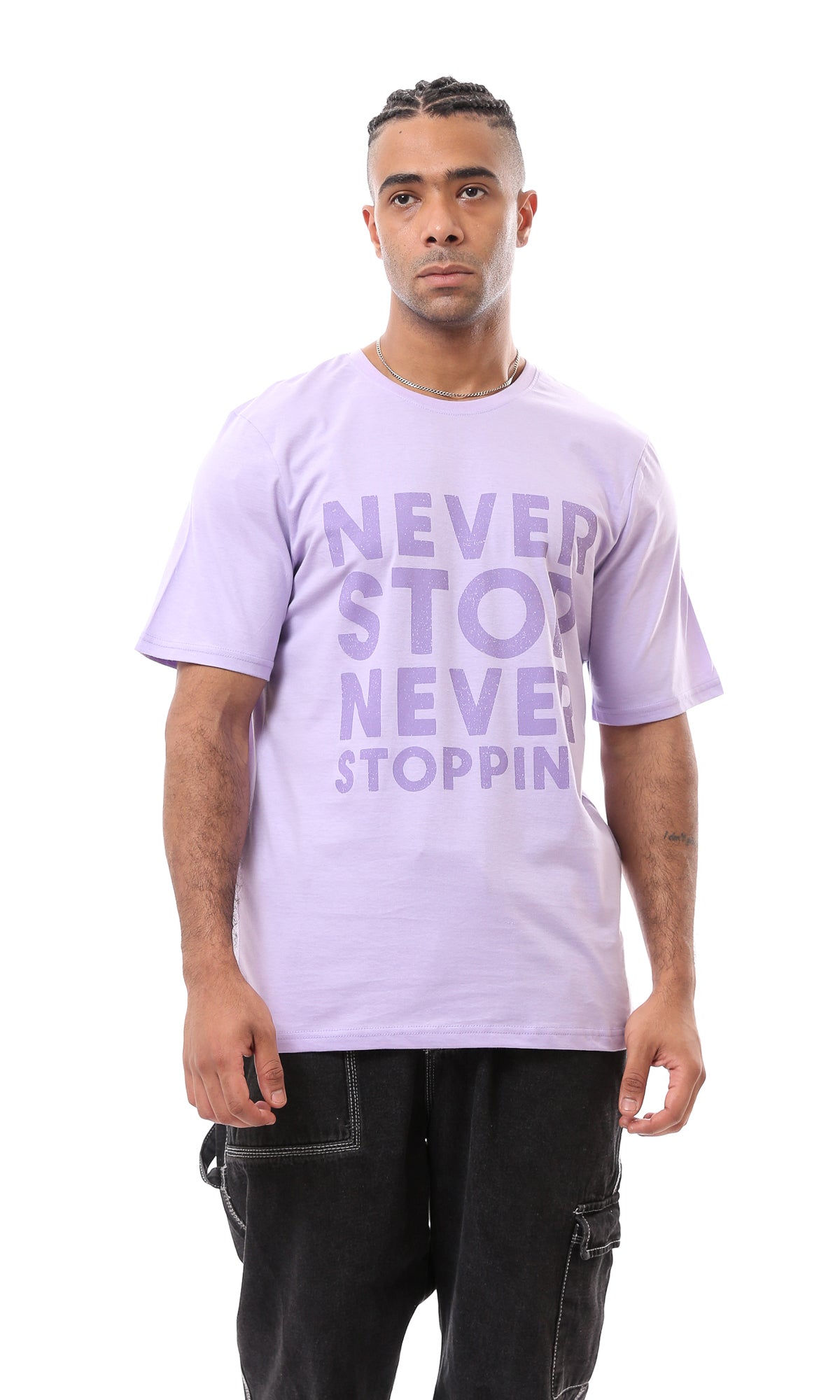 Light Purple Slip On Tee with Front Print