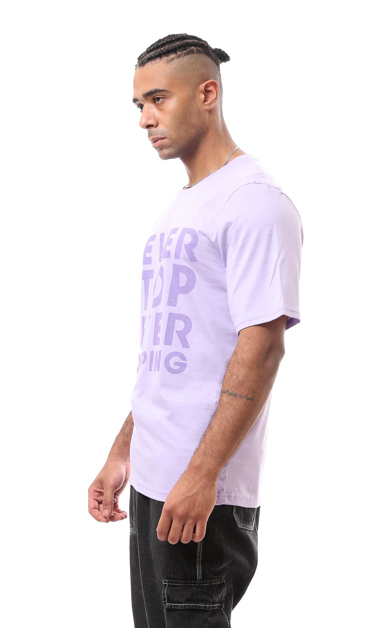 Light Purple Slip On Tee with Front Print