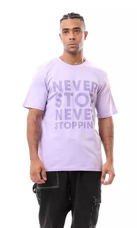 Light Purple Slip On Tee with Front Print