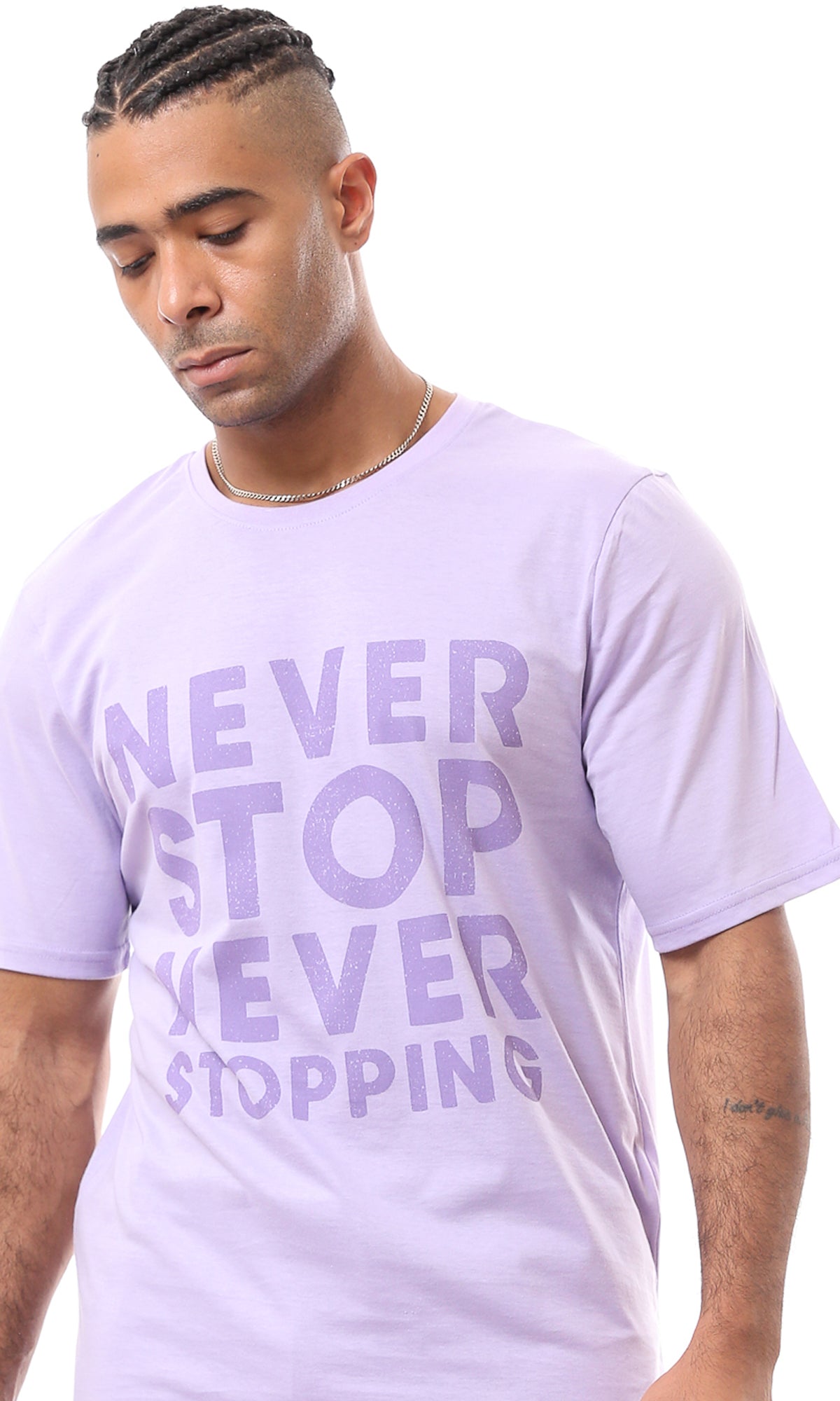 Light Purple Slip On Tee with Front Print