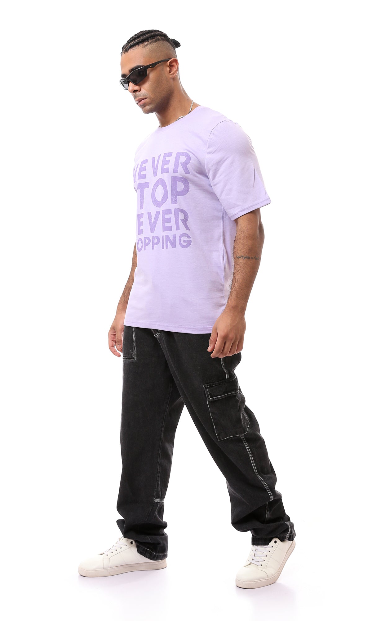 Light Purple Slip On Tee with Front Print