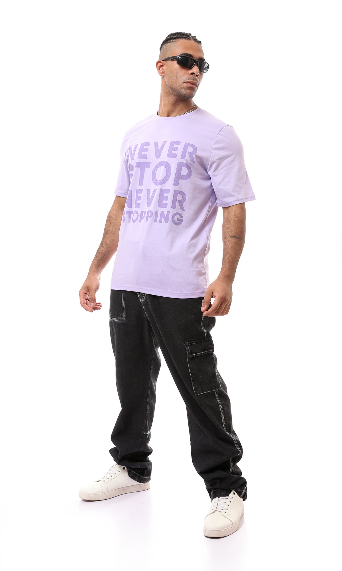 Light Purple Slip On Tee with Front Print