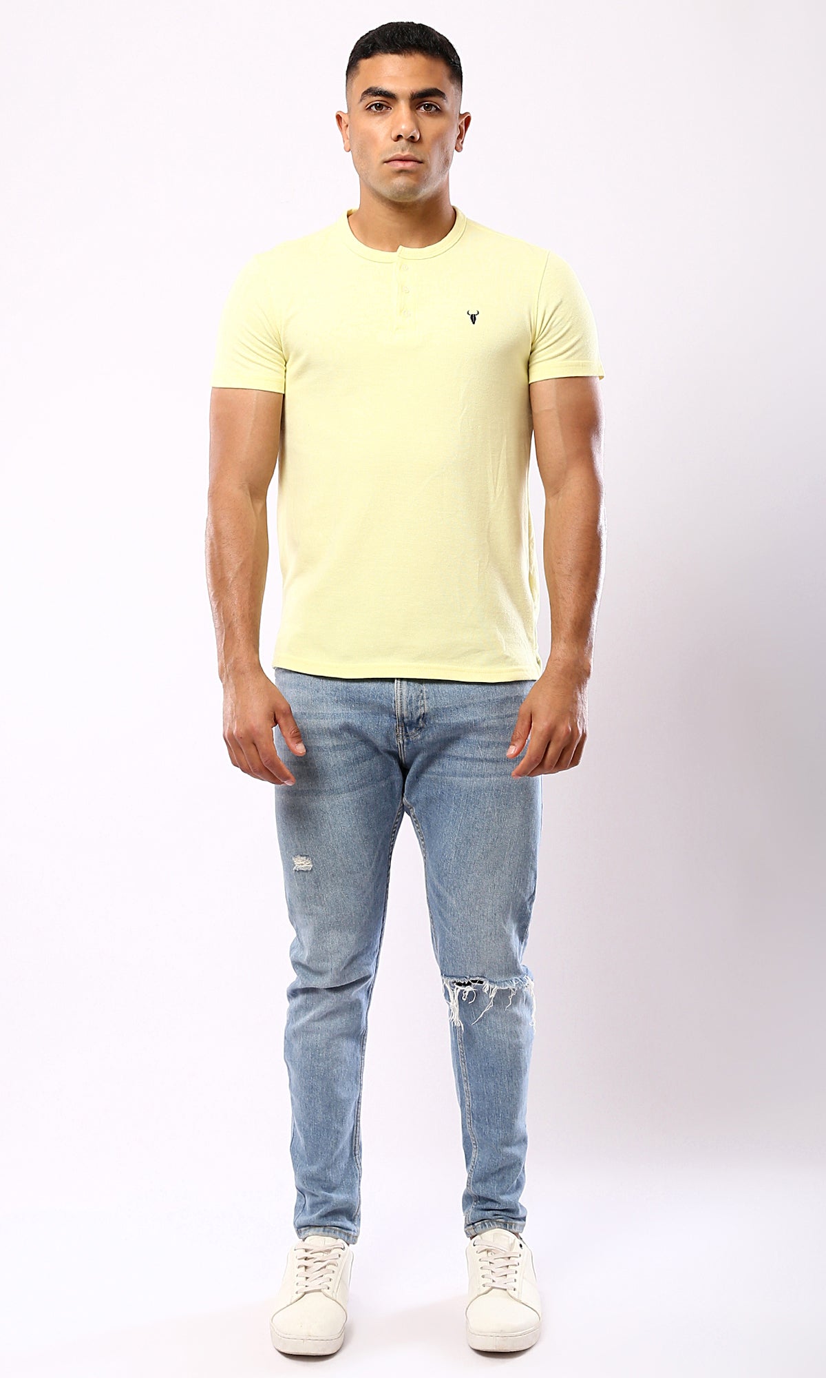 Light Yellow Henley Shirt