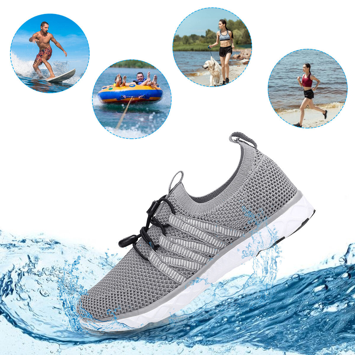 Lightweight running shoes, anti-slip sneakers, quick-drying athletic shoes, outdoor camping footwear, beach shoes