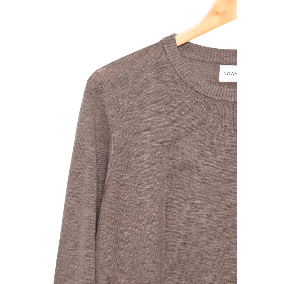 Linen Crew Sweater, Brown Lentil