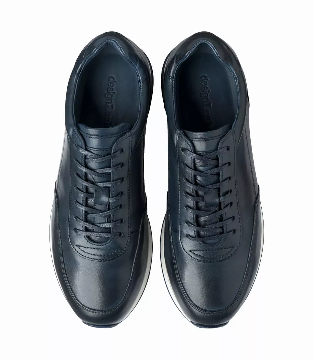 LOAKE Bannister - Navy Leather Sneakers