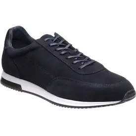 Loake Bannister, navy suede leather sneakers.