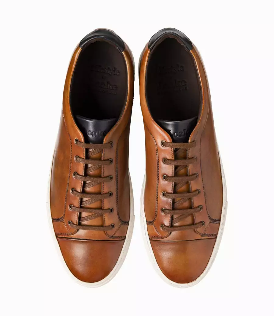 Loake Dash - Leather Sneakers - Chestnut